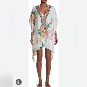 Z&L Europe Tropical Floral Pom Pom Swim Cover OS